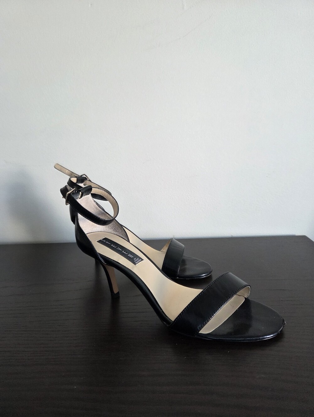 Steve Madden Black Open-Toe Ankle-Strap Heels